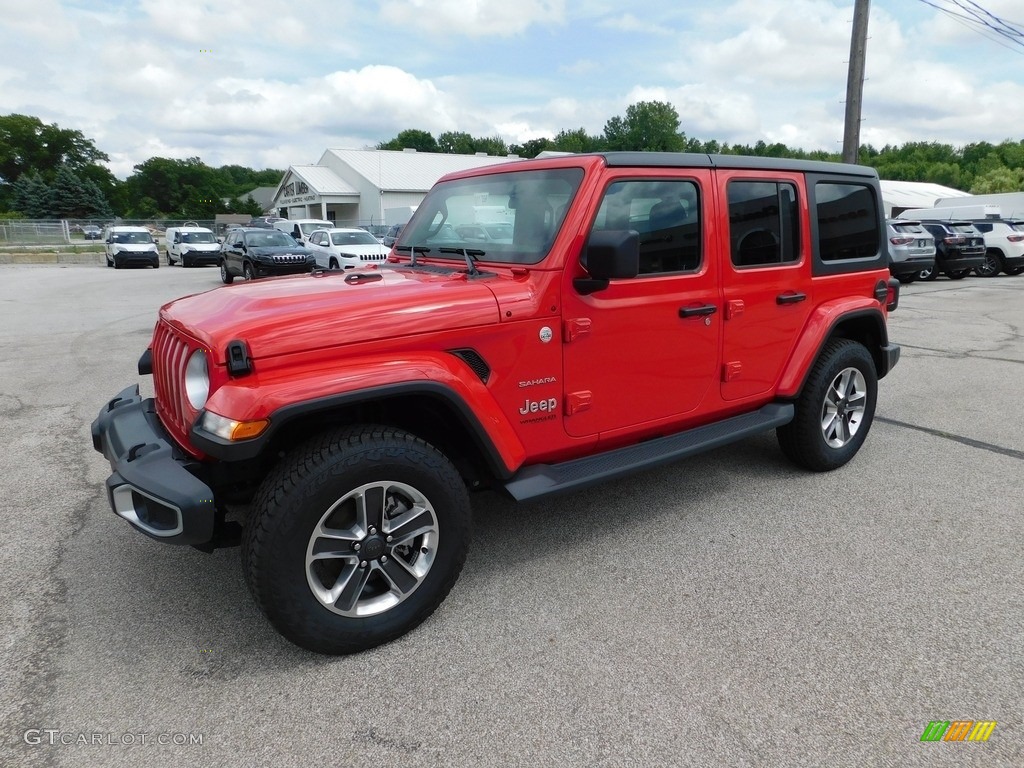 Firecracker Red 2020 Jeep Wrangler Unlimited Sahara 4x4 Exterior Photo #138992633