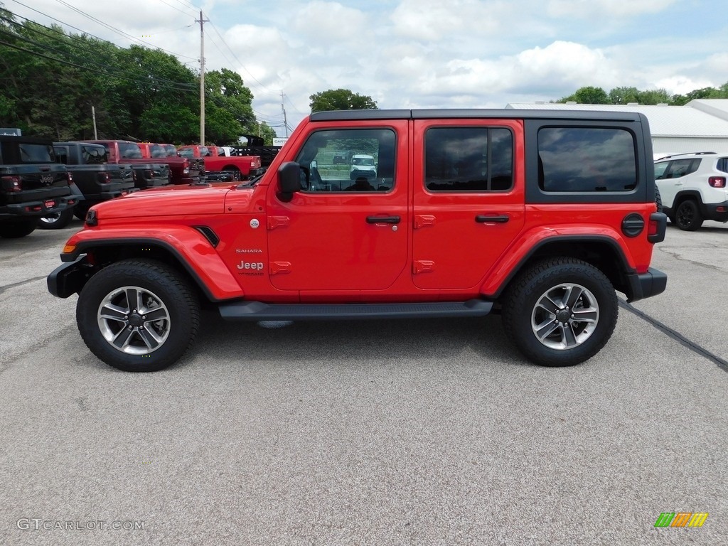 Firecracker Red 2020 Jeep Wrangler Unlimited Sahara 4x4 Exterior Photo #138992690