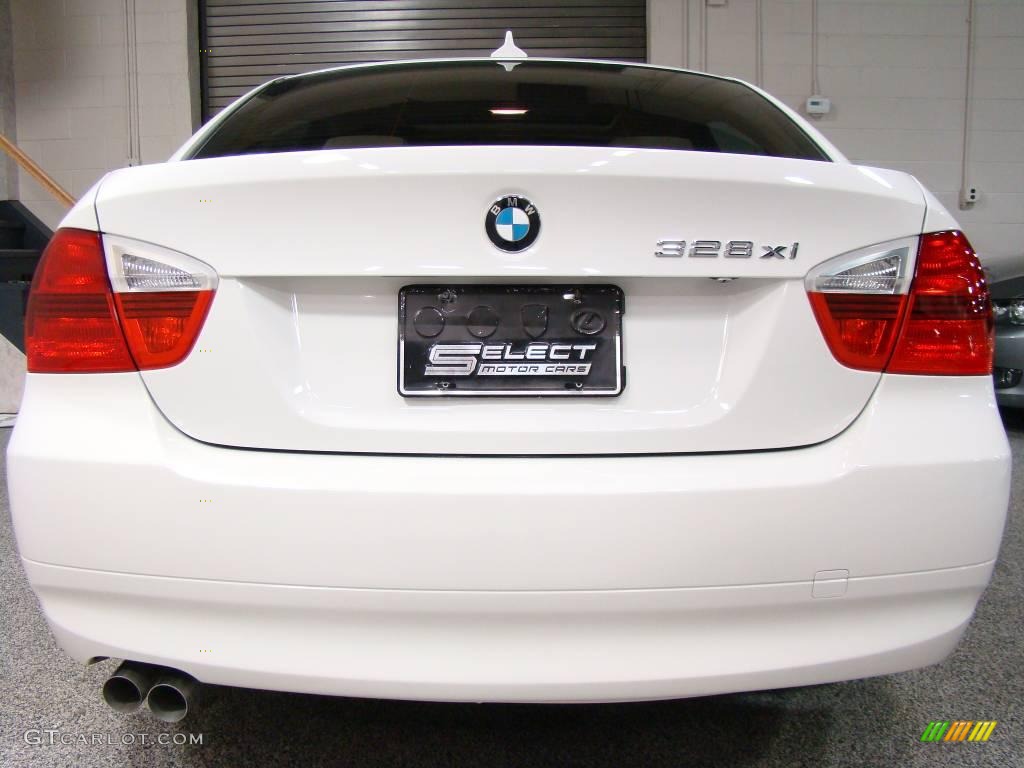 2007 3 Series 328xi Sedan - Alpine White / Beige photo #5