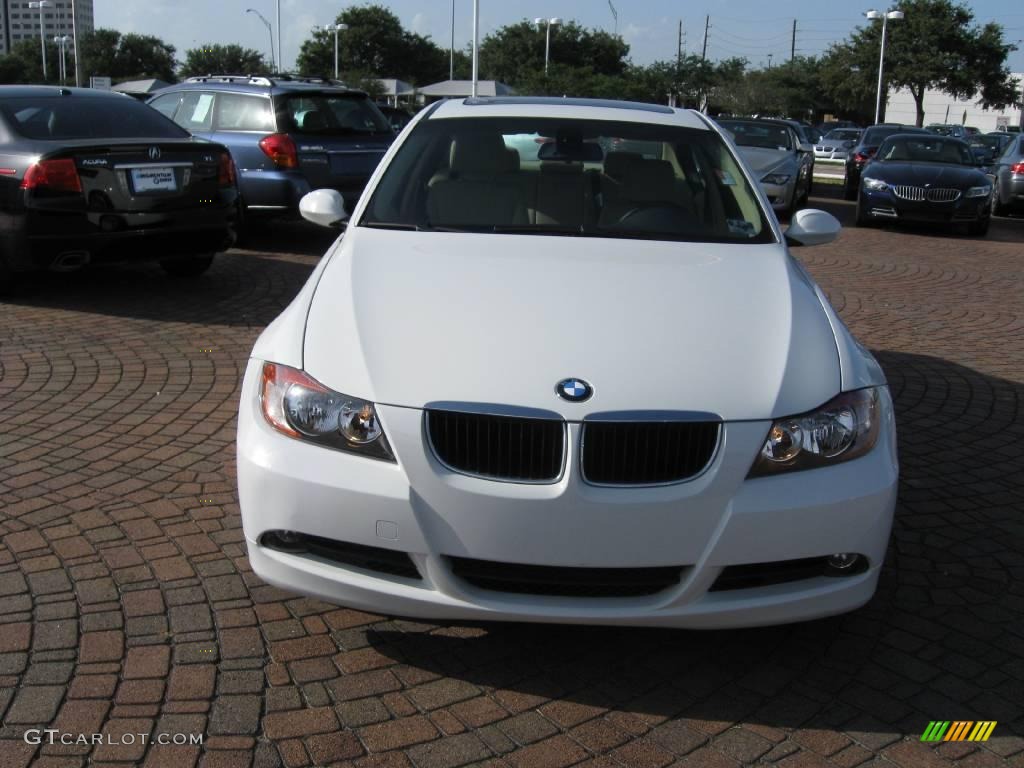 2007 3 Series 328i Sedan - Alpine White / Beige photo #3