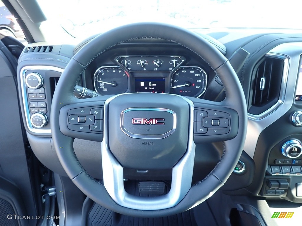 2020 GMC Sierra 1500 SLT Crew Cab 4WD Jet Black Steering Wheel Photo #138995300