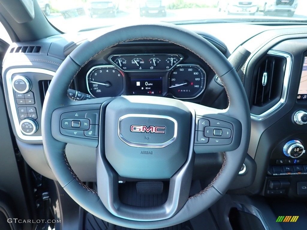 2020 GMC Sierra 1500 AT4 Crew Cab 4WD Jet Black Steering Wheel Photo #138995732
