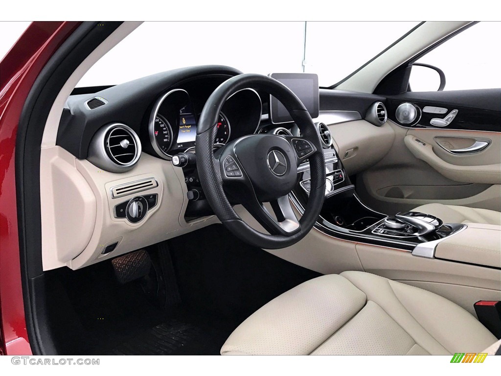 Silk Beige/Black Interior 2017 Mercedes-Benz C 300 Sedan Photo #138998792
