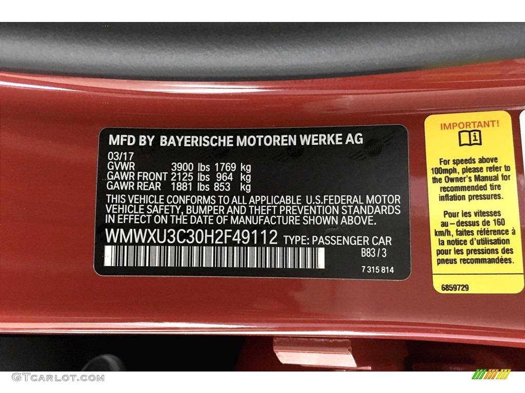 2017 Hardtop Cooper S 4 Door - Blazing Red Metallic / Carbon Black photo #36
