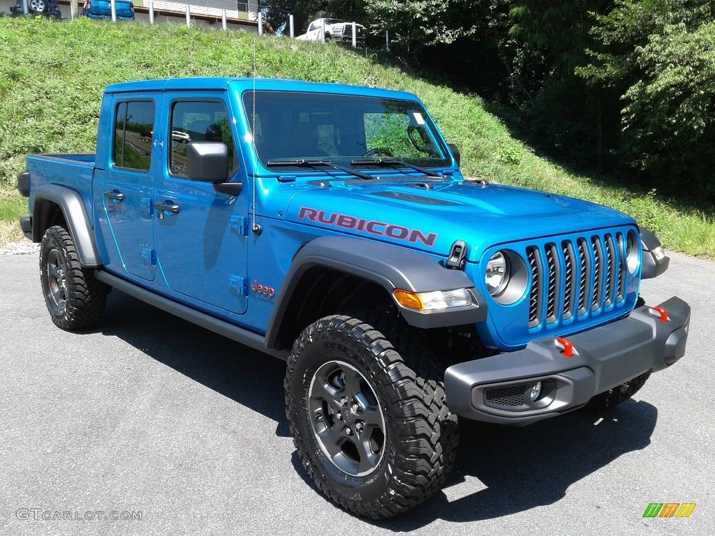 2020 Gladiator Rubicon 4x4 - Hydro Blue Pearl / Black/Dark Saddle photo #4
