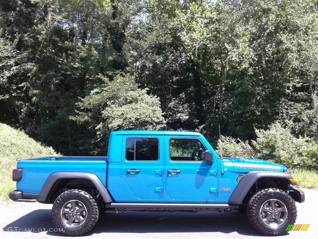 2020 Gladiator Rubicon 4x4 - Hydro Blue Pearl / Black/Dark Saddle photo #5