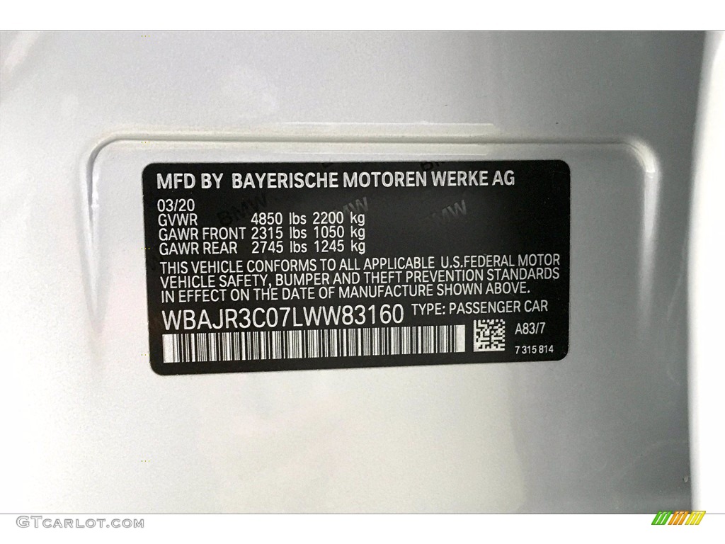 2020 5 Series 530i Sedan - Glacier Silver Metallic / Black photo #18