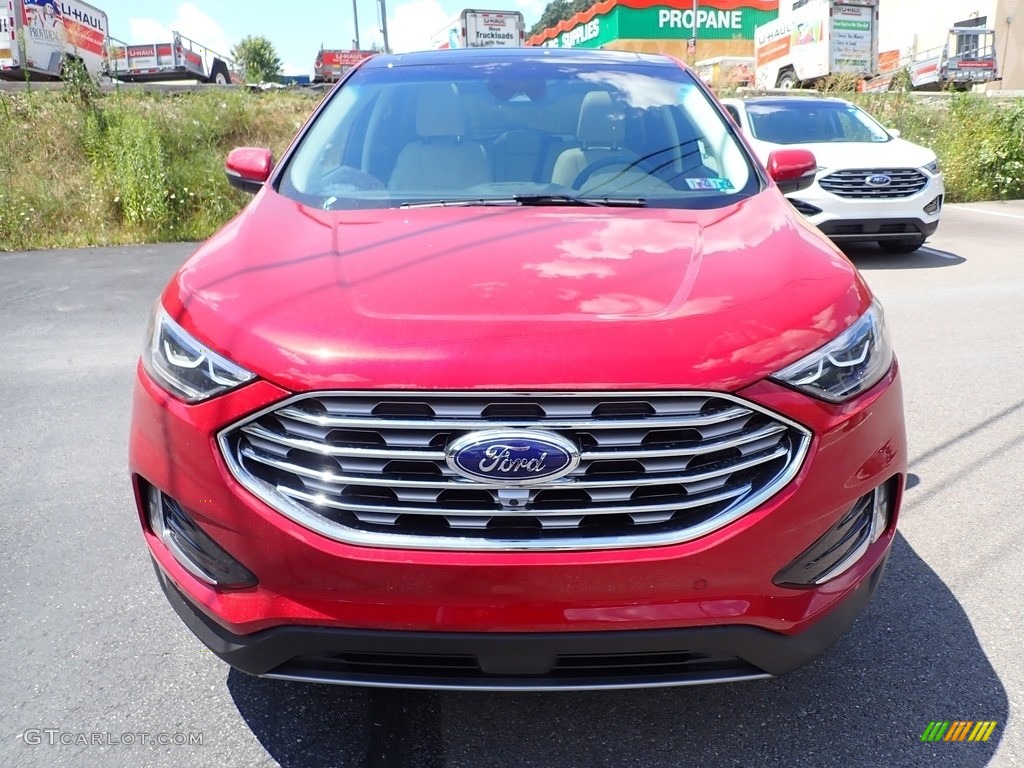 2020 Edge Titanium AWD - Rapid Red Metallic / Soft Ceramic photo #4