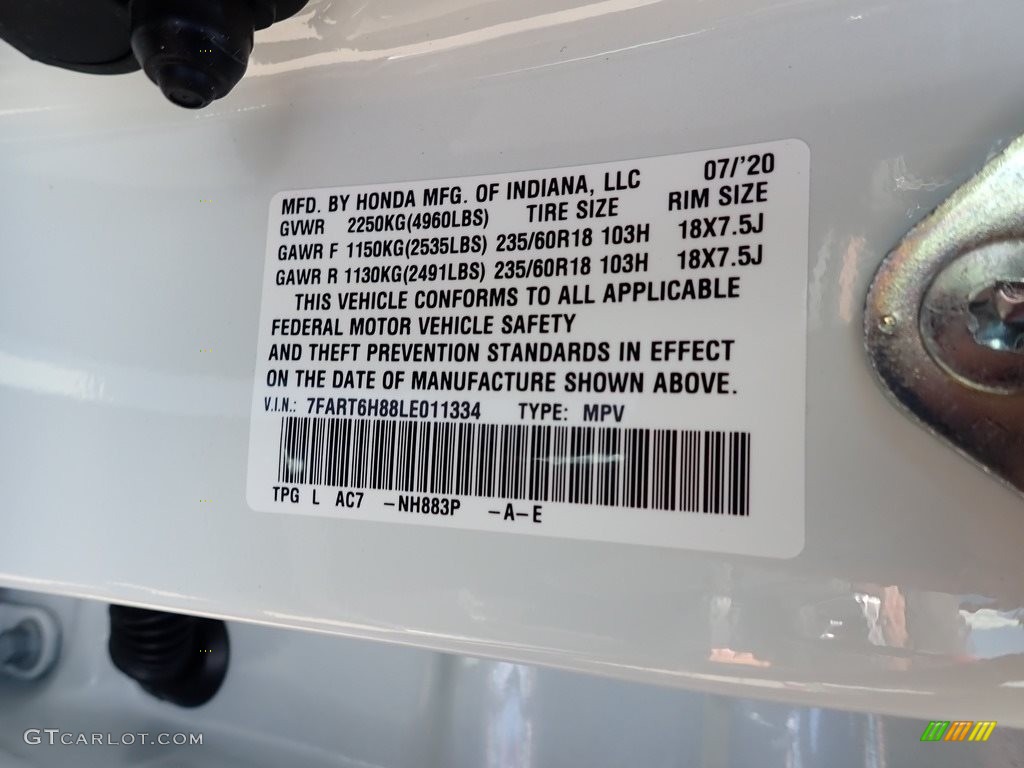 2020 CR-V EX-L AWD Hybrid - Platinum White Pearl / Black photo #13