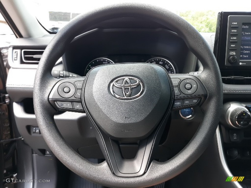 2020 Toyota RAV4 XLE AWD Hybrid Black Steering Wheel Photo #139017156