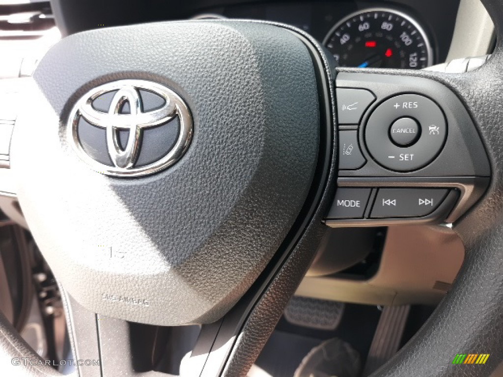 2020 Toyota RAV4 XLE AWD Hybrid Black Steering Wheel Photo #139017189