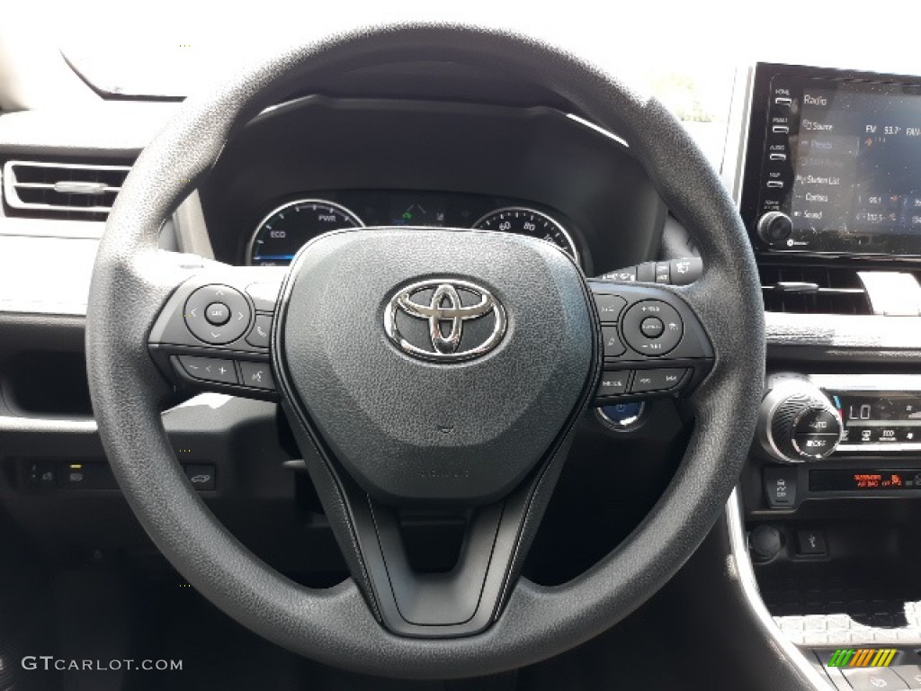 2020 Toyota RAV4 XLE AWD Hybrid Black Steering Wheel Photo #139017645