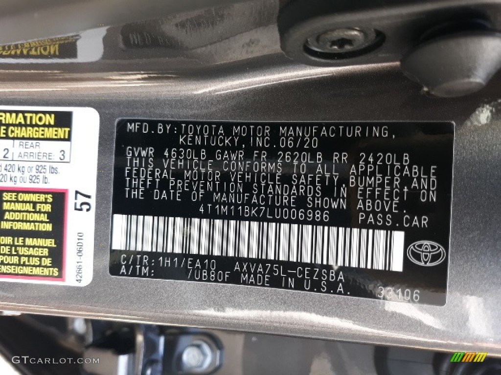2020 Camry SE AWD - Predawn Gray Mica / Ash photo #37