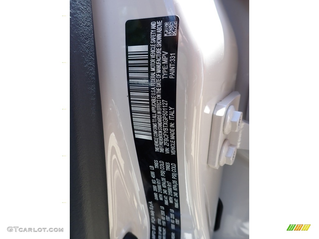 2016 Fiat 500X Easy AWD Color Code Photos