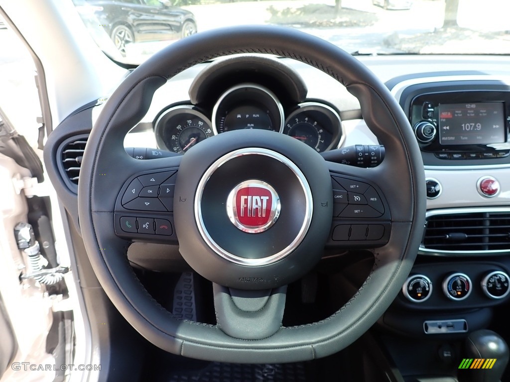 2016 Fiat 500X Easy AWD Black Steering Wheel Photo #139020821