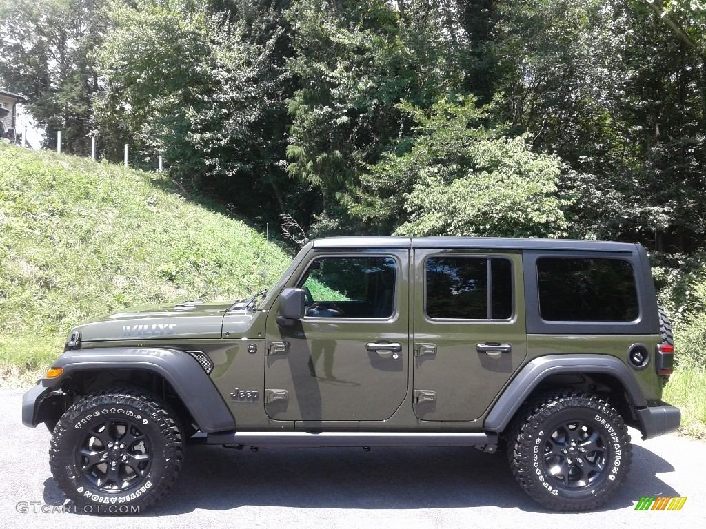 2020 Wrangler Unlimited Willys 4x4 - Sarge Green / Black photo #1