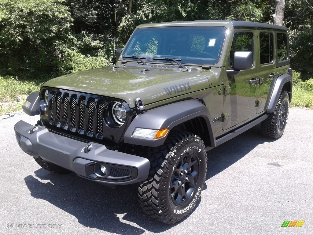 2020 Wrangler Unlimited Willys 4x4 - Sarge Green / Black photo #2