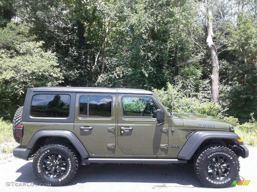 2020 Wrangler Unlimited Willys 4x4 - Sarge Green / Black photo #5