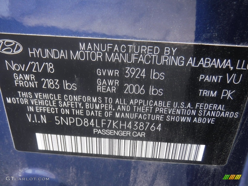 2019 Elantra SEL - Lakeside Blue / Gray photo #24