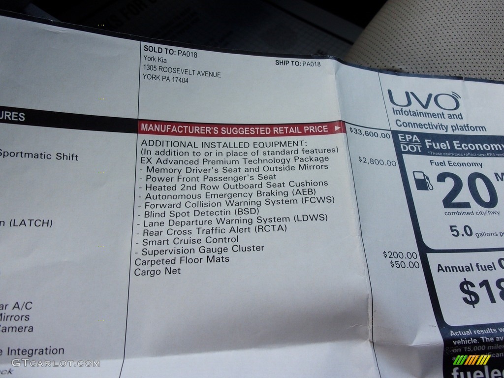 2017 Sedona EX - Bright Silver / Dark Graphite photo #31