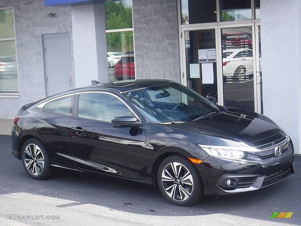2017 Civic EX-T Coupe - Crystal Black Pearl / Black/Gray photo #1