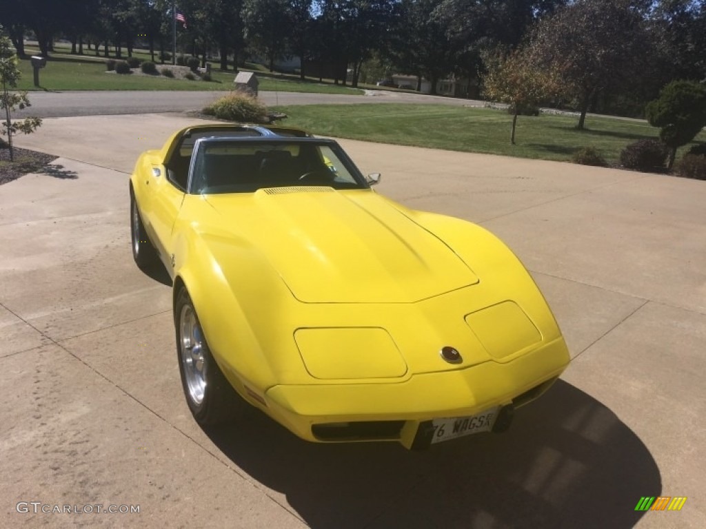 Bright Yellow 1976 Chevrolet Corvette Stingray Coupe Exterior Photo #139024988
