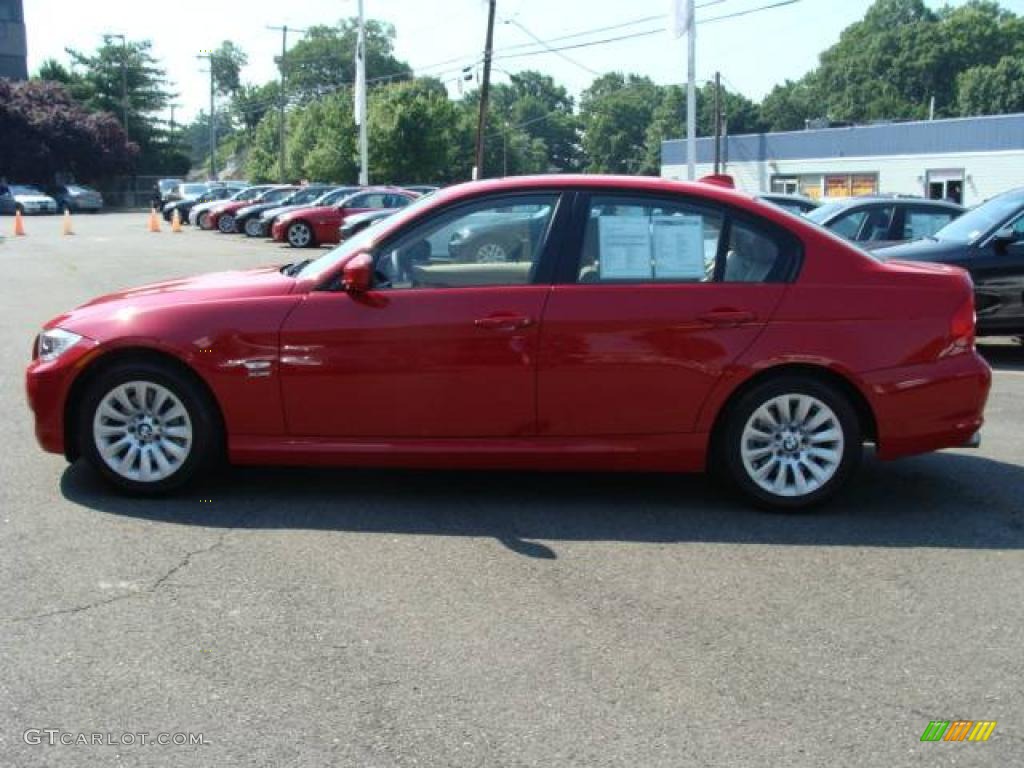 2009 3 Series 328xi Sedan - Crimson Red / Beige photo #5