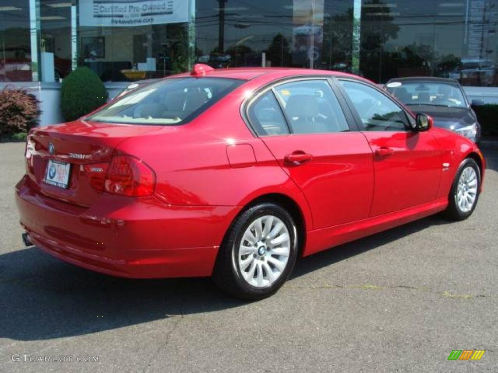 2009 3 Series 328xi Sedan - Crimson Red / Beige photo #8