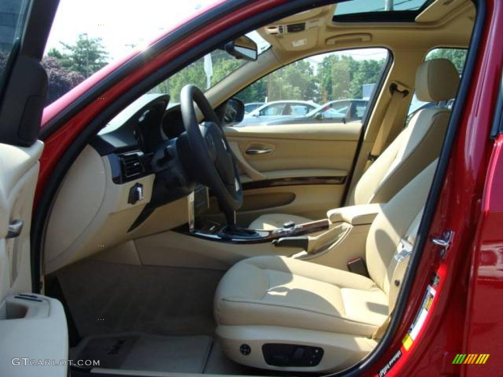 2009 3 Series 328xi Sedan - Crimson Red / Beige photo #10