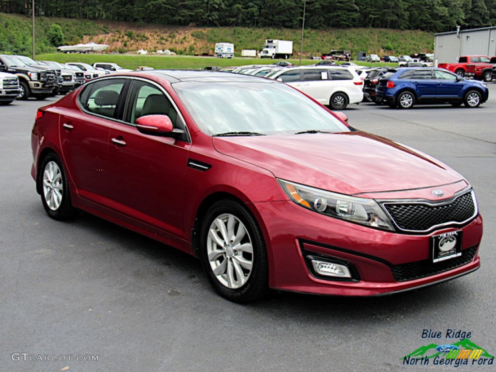 2014 Optima EX - Remington Red / Beige photo #7