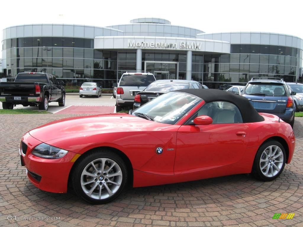 2007 Z4 3.0i Roadster - Bright Red / Beige photo #1
