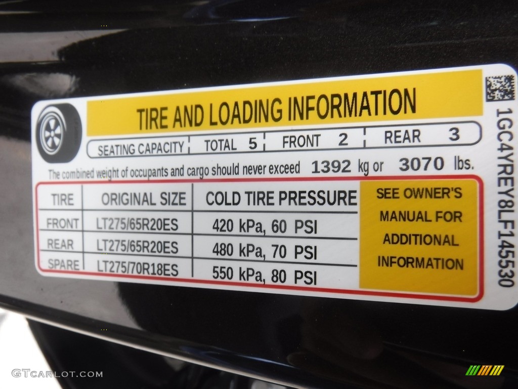 2020 Chevrolet Silverado 2500HD High Country Crew Cab 4x4 Info Tag Photos