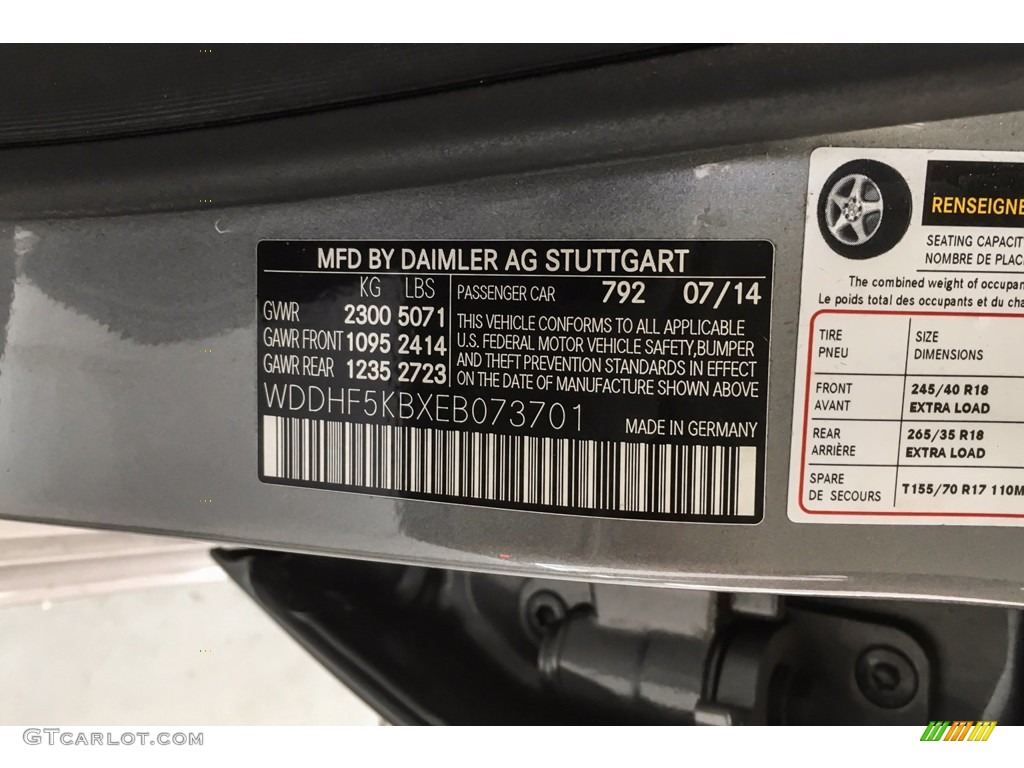 2014 E 350 Sport Sedan - Paladium Silver Metallic / Gray/Dark Gray photo #23