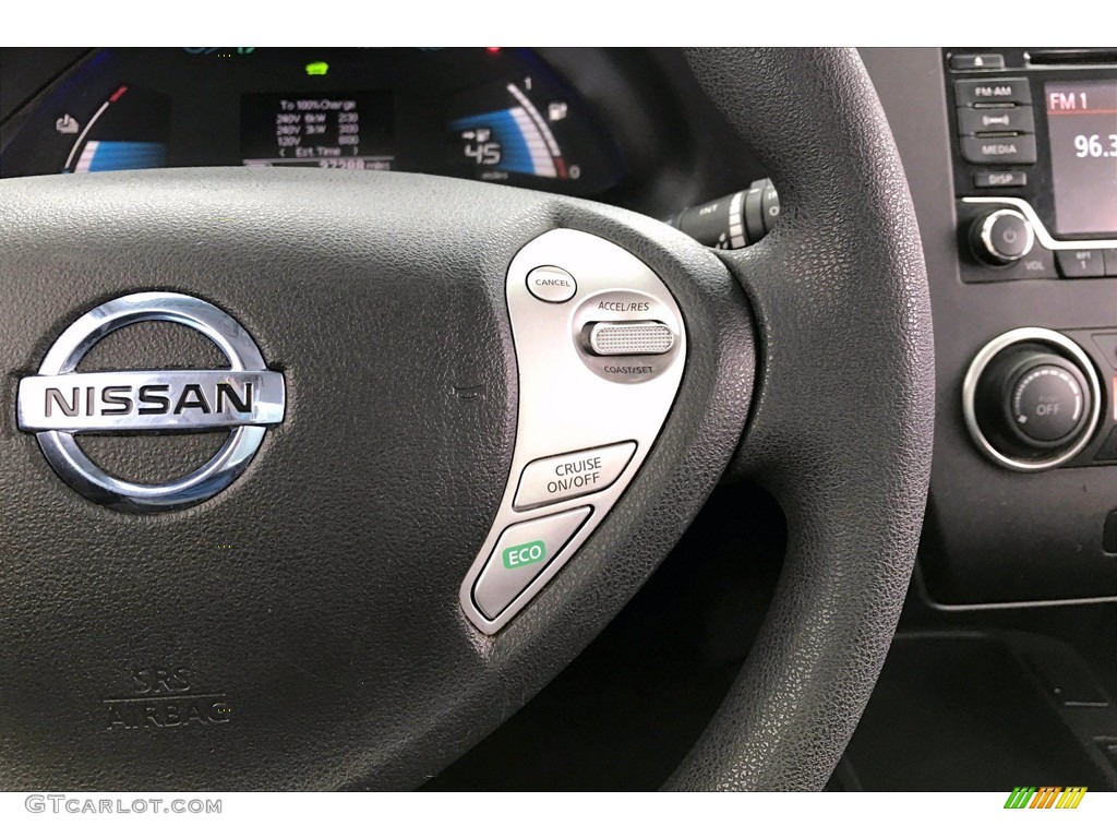 2016 Nissan LEAF S Black Steering Wheel Photo #139037459