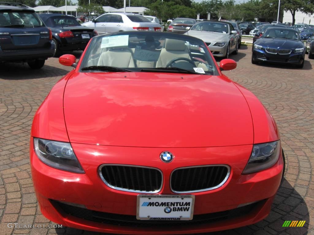 2007 Z4 3.0i Roadster - Bright Red / Beige photo #30