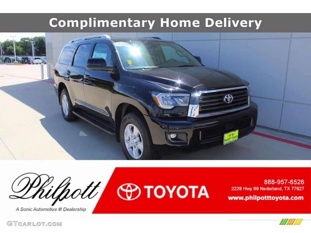 2020 Sequoia SR5 - Midnight Black Metallic / Sand Beige photo #1
