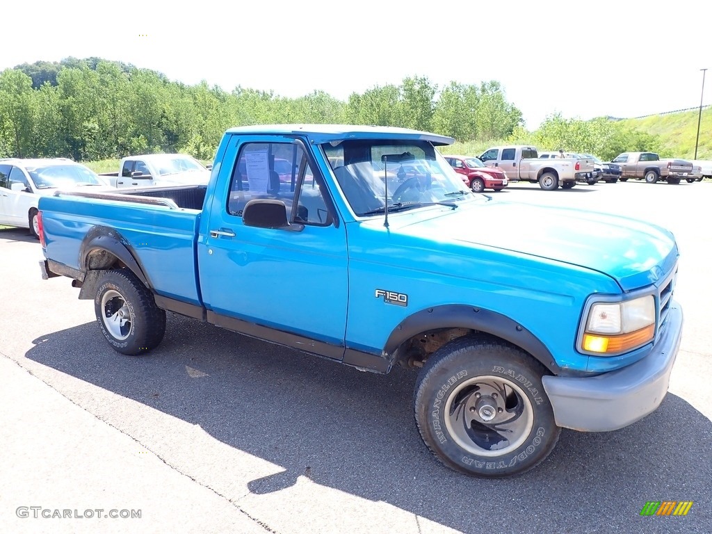 1994 F150 XL Regular Cab - Lapis Metallic / Blue photo #1