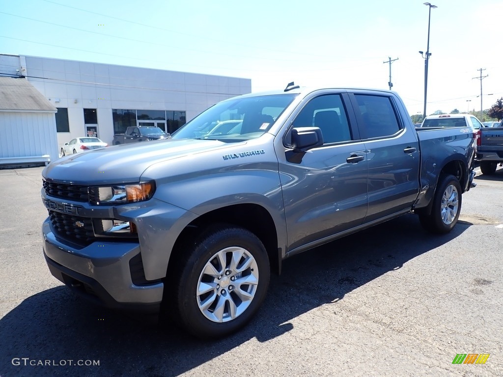 2020 Silverado 1500 Custom Crew Cab 4x4 - Satin Steel Metallic / Jet Black photo #1