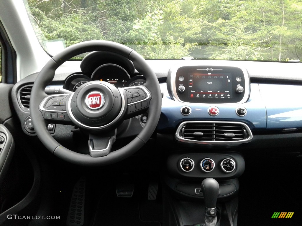 2020 Fiat 500X Trekking AWD Black Dashboard Photo #139047991