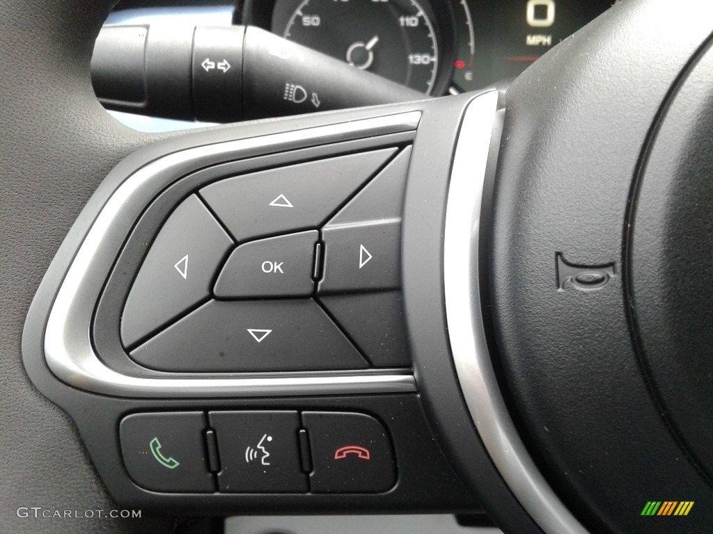 2020 Fiat 500X Trekking AWD Black Steering Wheel Photo #139048012