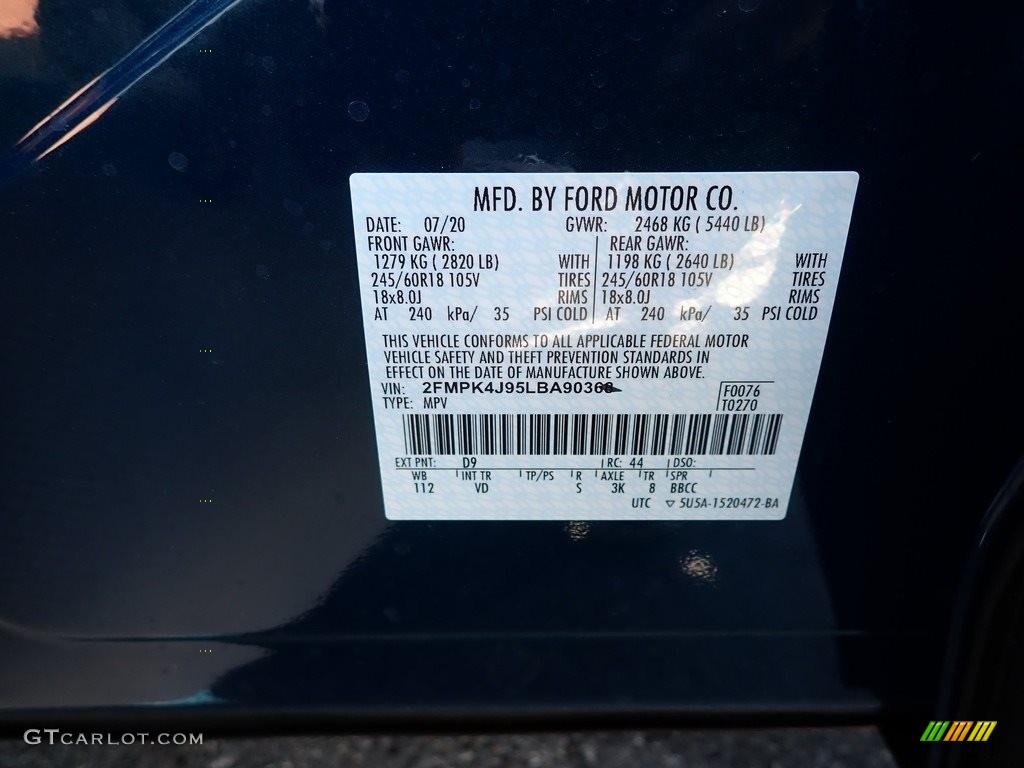 2020 Edge SEL AWD - Dark Persian Green Metallic / Dune photo #15