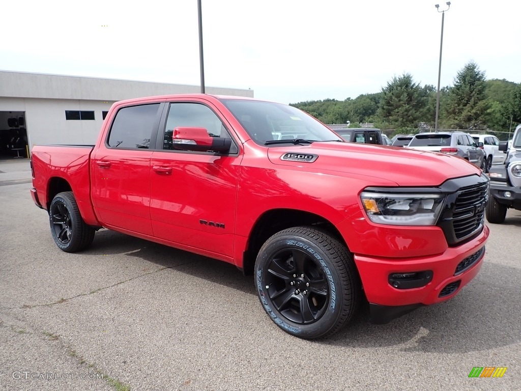 2020 1500 Big Horn Night Edition Crew Cab 4x4 - Flame Red / Black photo #3