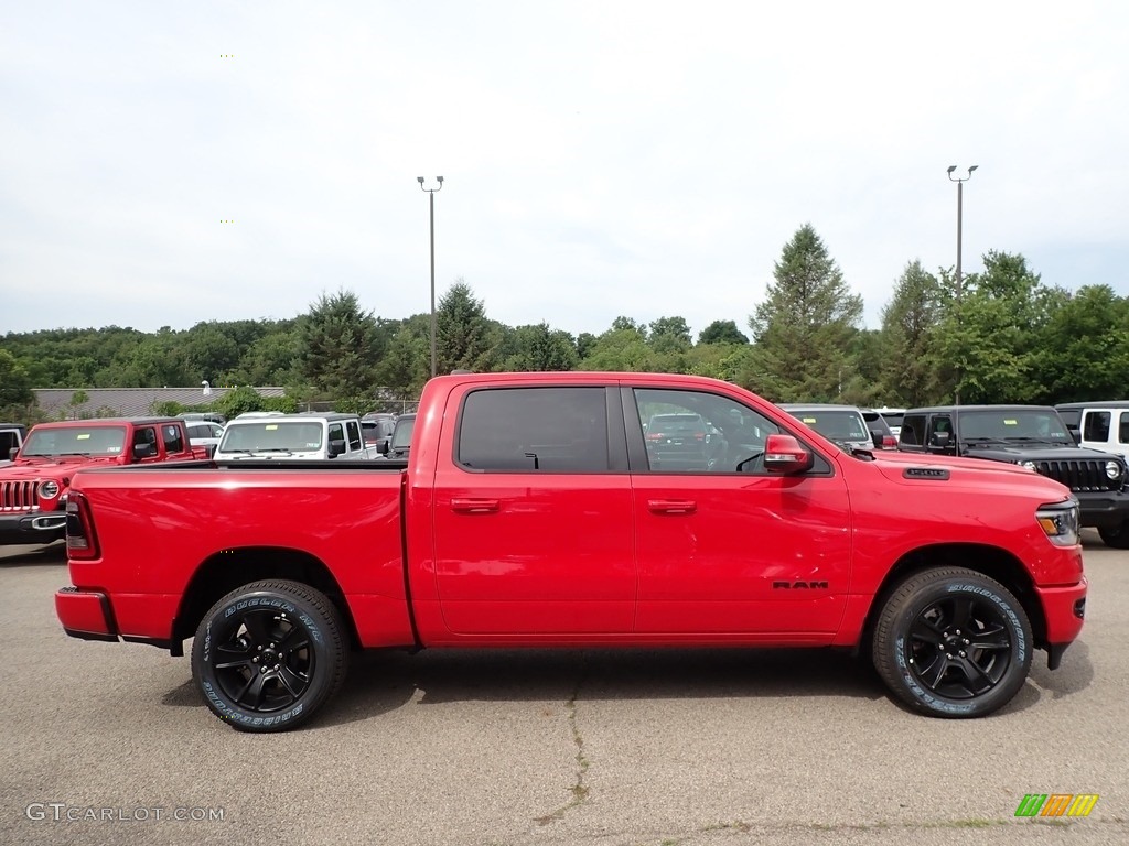 2020 1500 Big Horn Night Edition Crew Cab 4x4 - Flame Red / Black photo #4