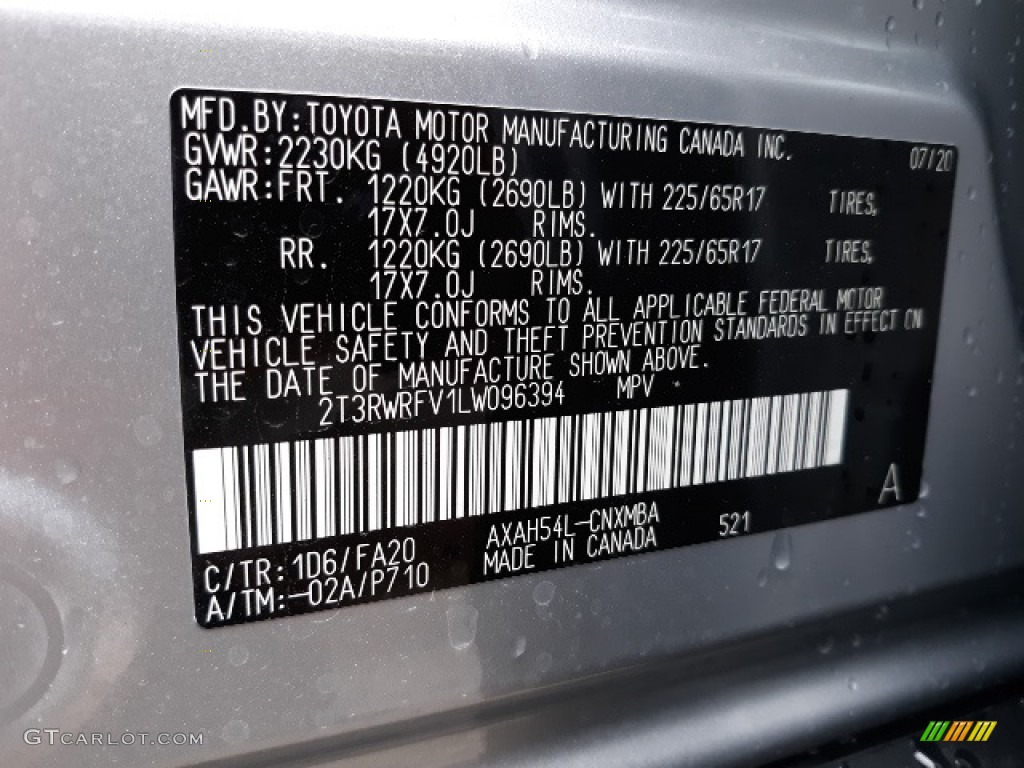 2020 RAV4 XLE AWD Hybrid - Silver Sky Metallic / Black photo #40