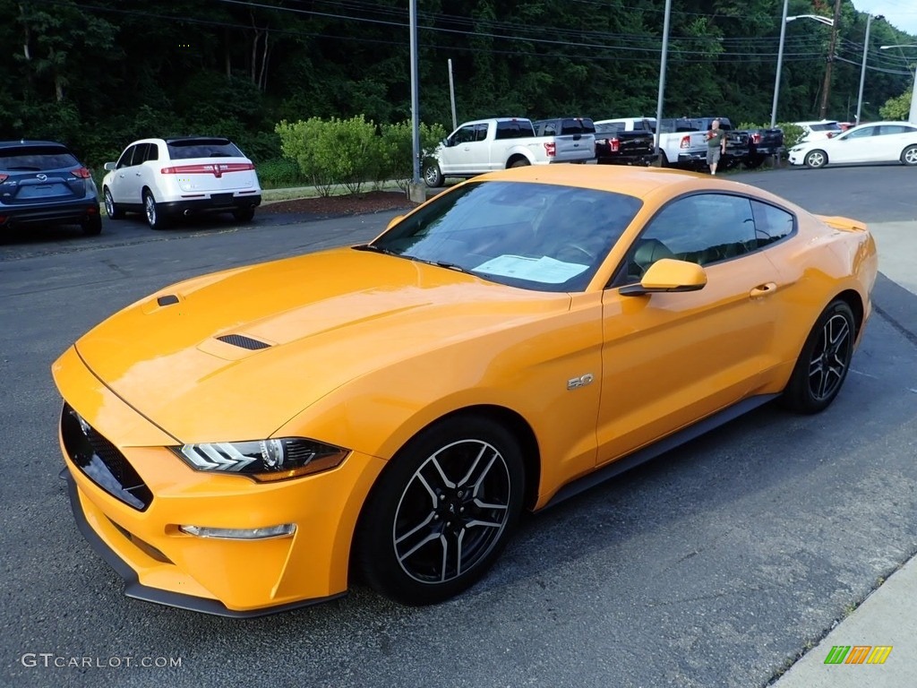 Orange Fury 2019 Ford Mustang GT Premium Fastback Exterior Photo #139070418