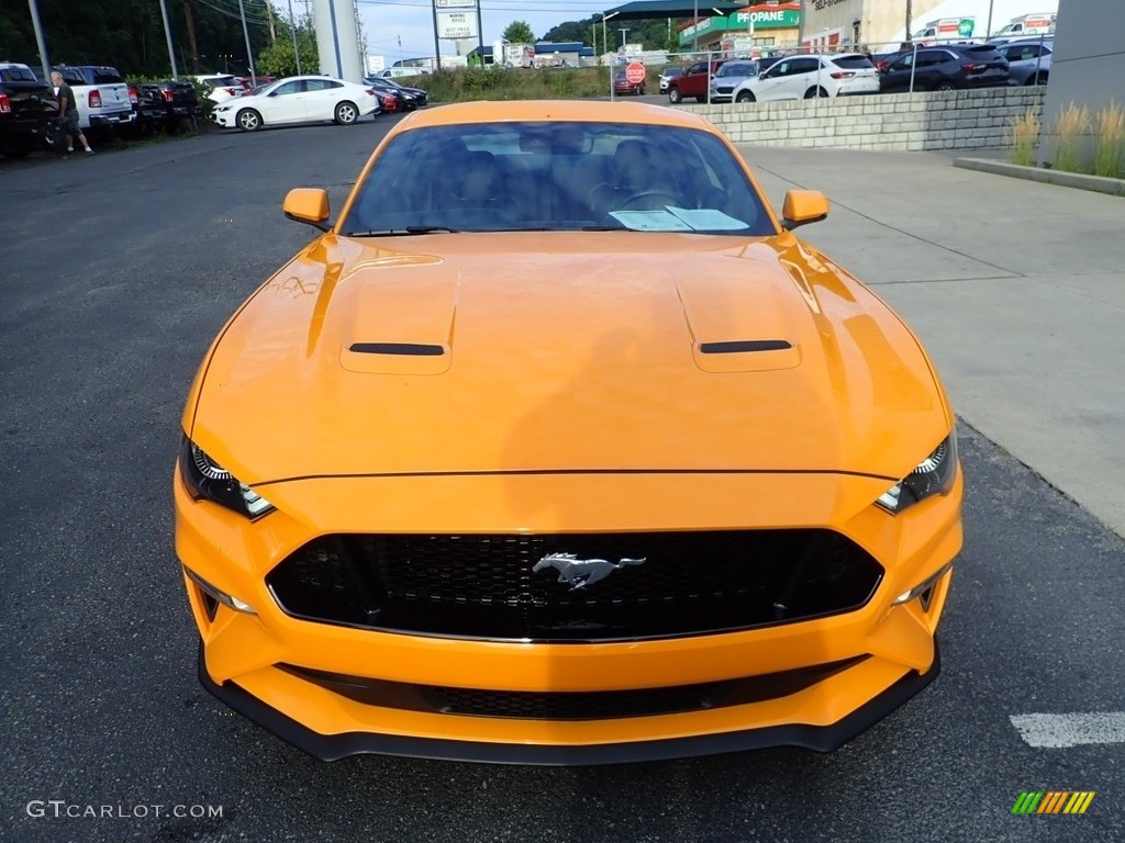 2019 Mustang GT Premium Fastback - Orange Fury / Ebony photo #7