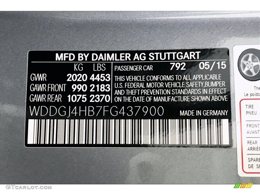 2015 C Color Code 792 for Paladium Silver Metallic Photo #139072095