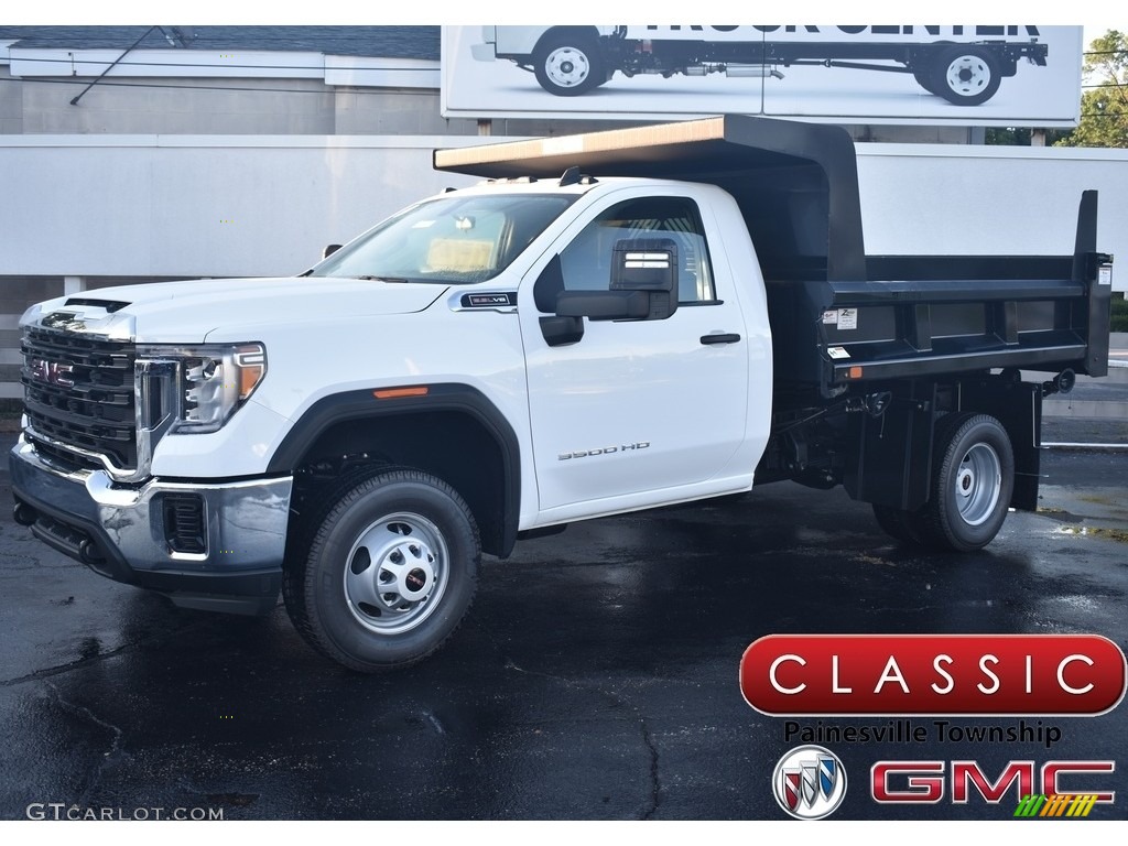 2020 Sierra 3500HD Crew Cab 4WD Chassis Dump Truck - Summit White / Jet Black photo #1