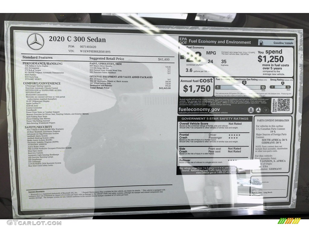 2020 C 300 Sedan - Mojave Silver Metallic / Silk Beige/Black photo #10