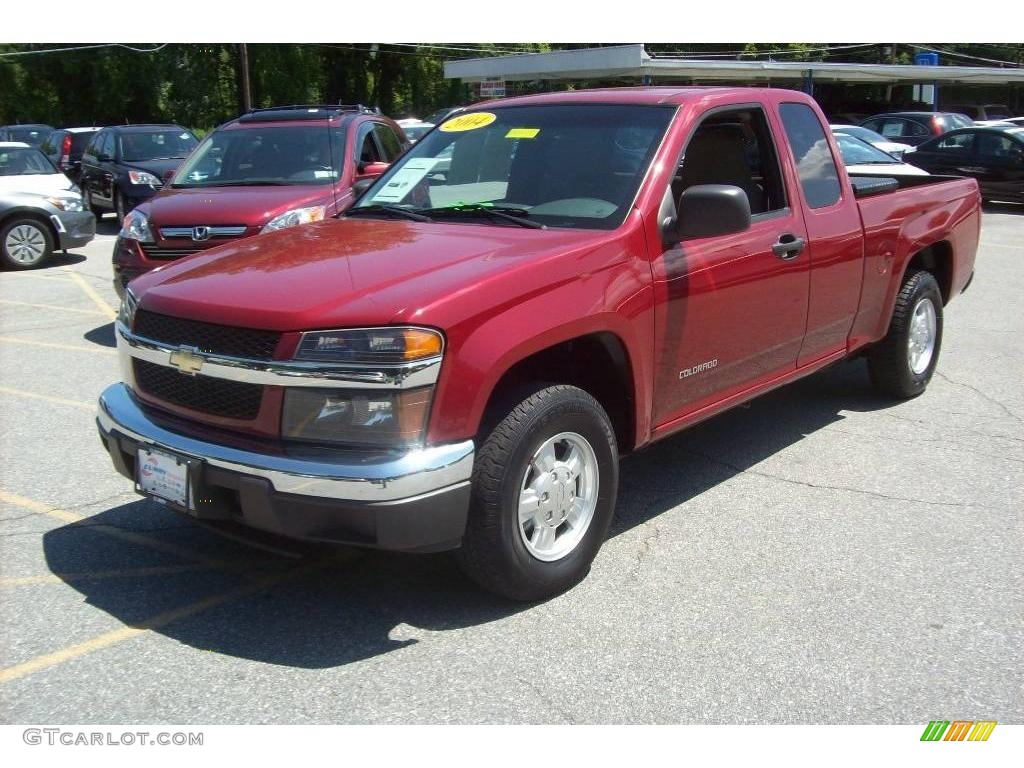 2004 Colorado LS Extended Cab - Dark Cherry Red Metallic / Sport Pewter photo #22